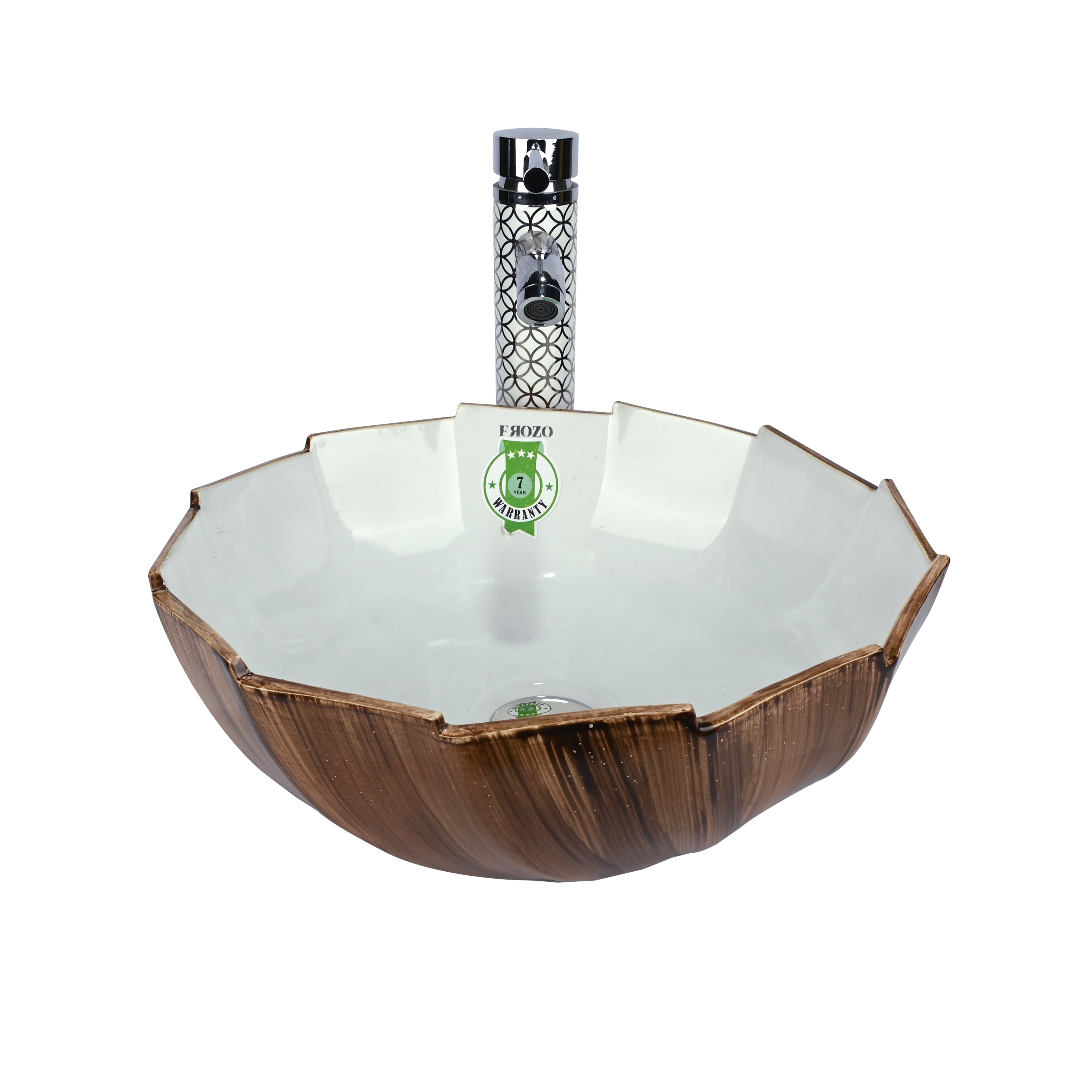FROZO Table Top Premium Designer Ceramic Wash Basin(103) Flot-103 Table Top Basin (Multicolor)