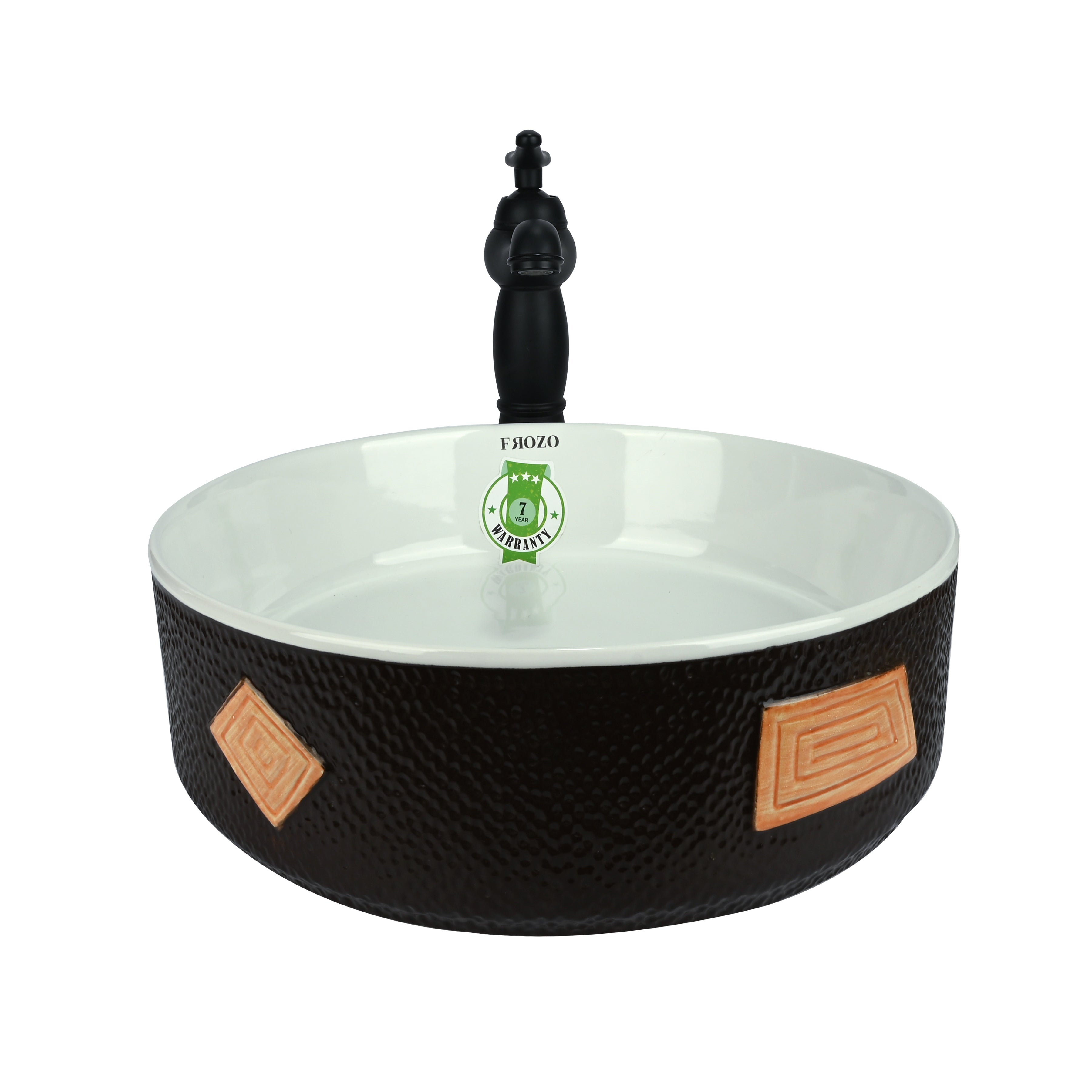 FROZO Table Top Premium Designer Ceramic Wash Basin(112) FOrb-112 Table Top Basin (Multicolor)