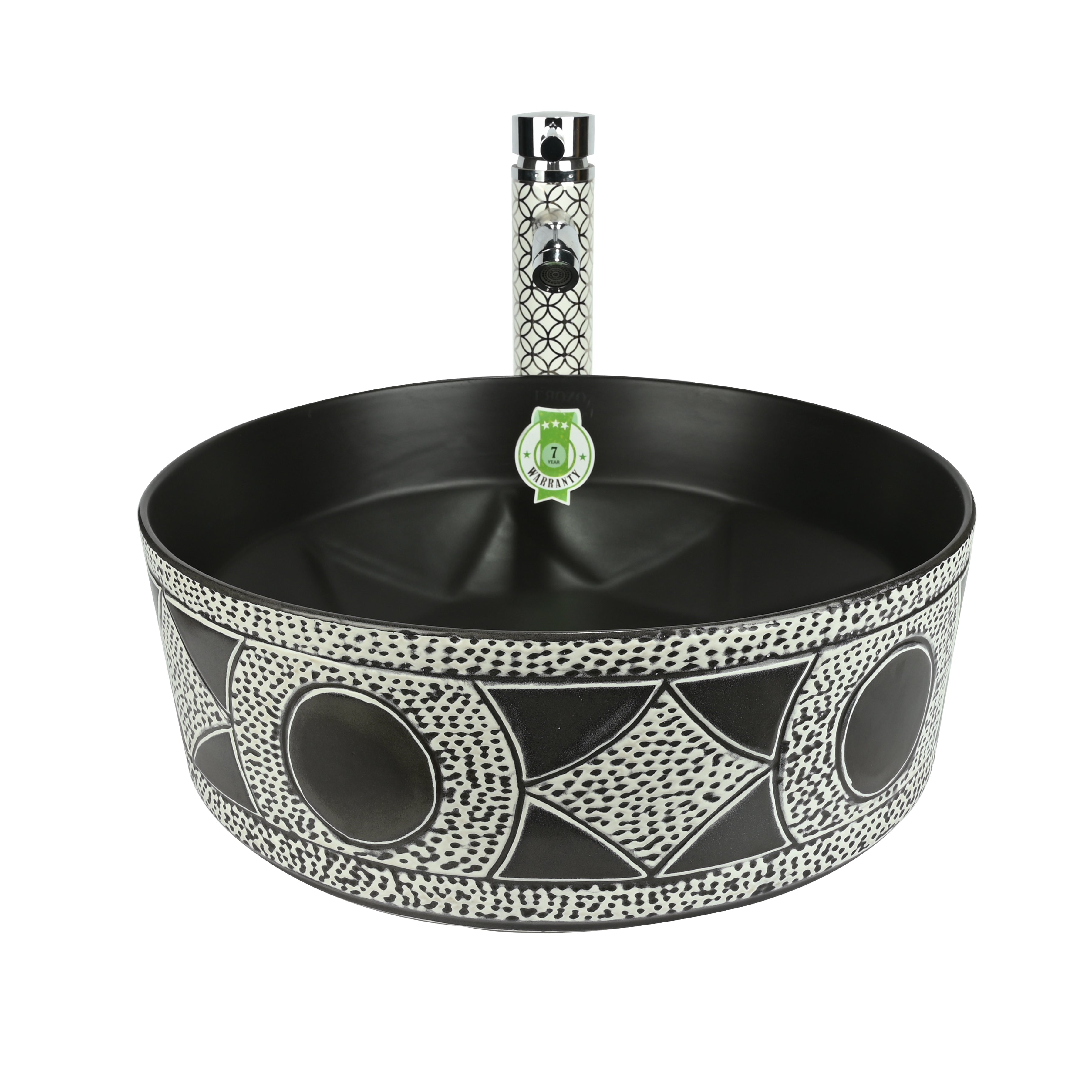 FROZO Table Top Premium Designer Ceramic Round Star Wash Basin(108) Forac-108 Table Top Basin (Multicolor)