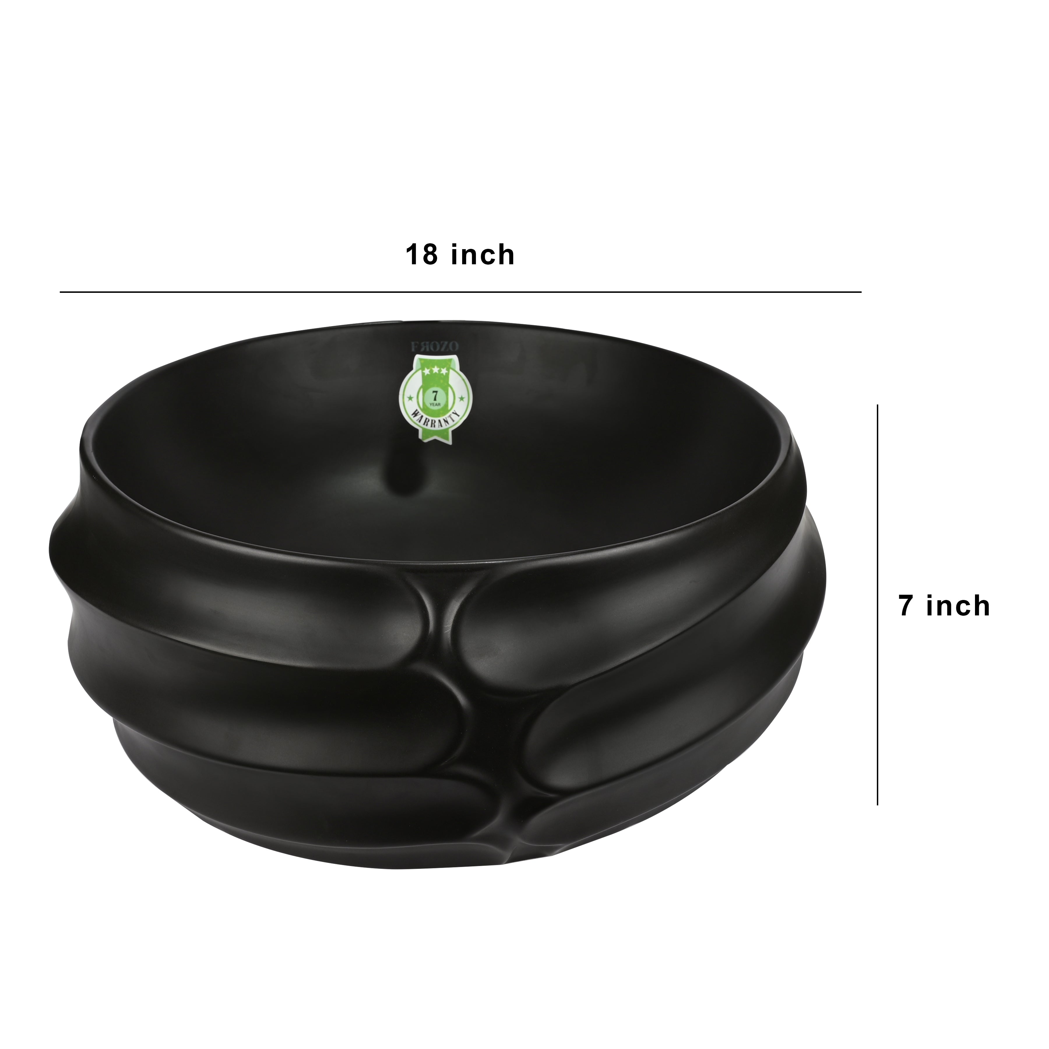 FROZO Table Top Premium Designer Ceramic Black Matt Wash Basin(101) Flis-101 Table Top Basin (Multicolor)