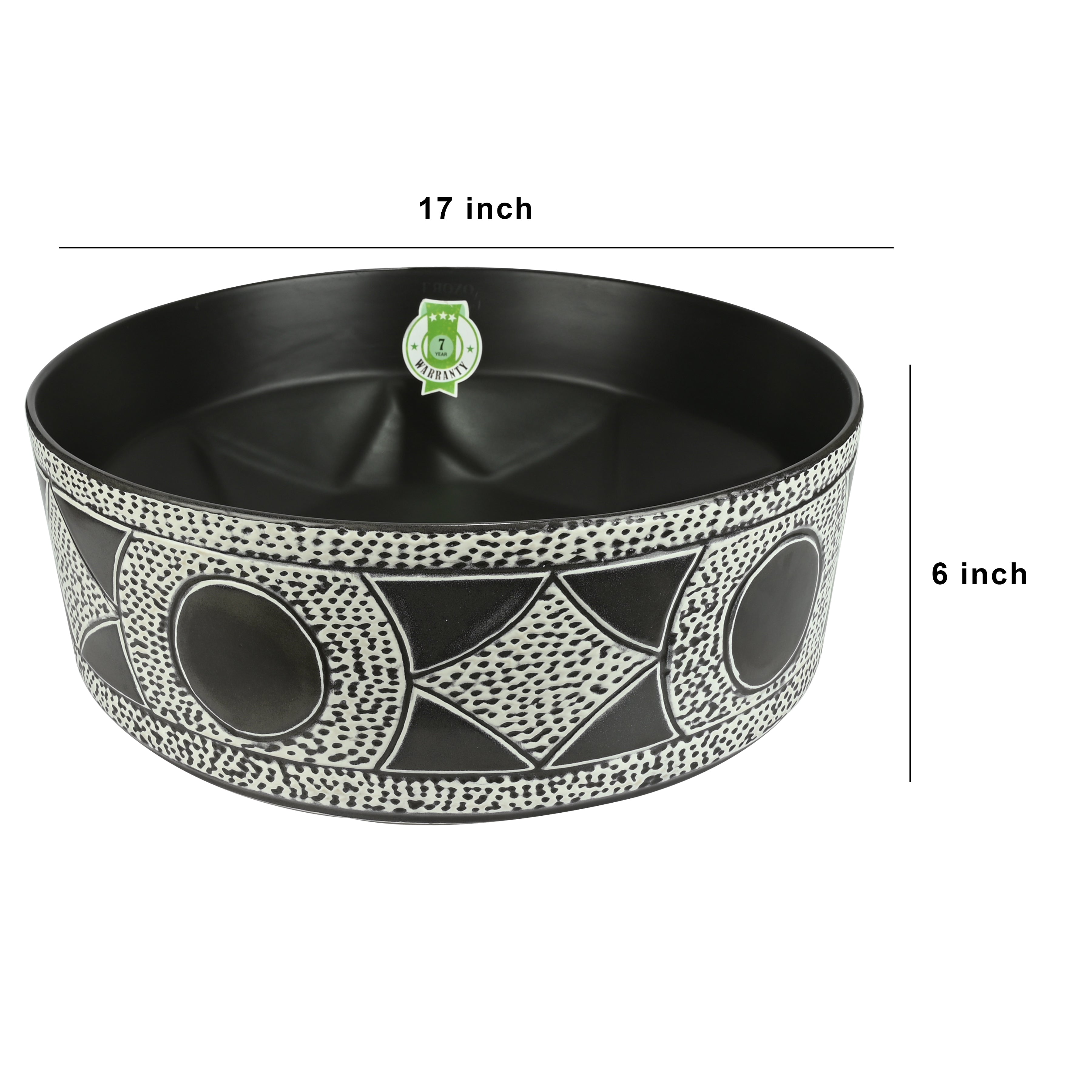 FROZO Table Top Premium Designer Ceramic Round Star Wash Basin(108) Forac-108 Table Top Basin (Multicolor)