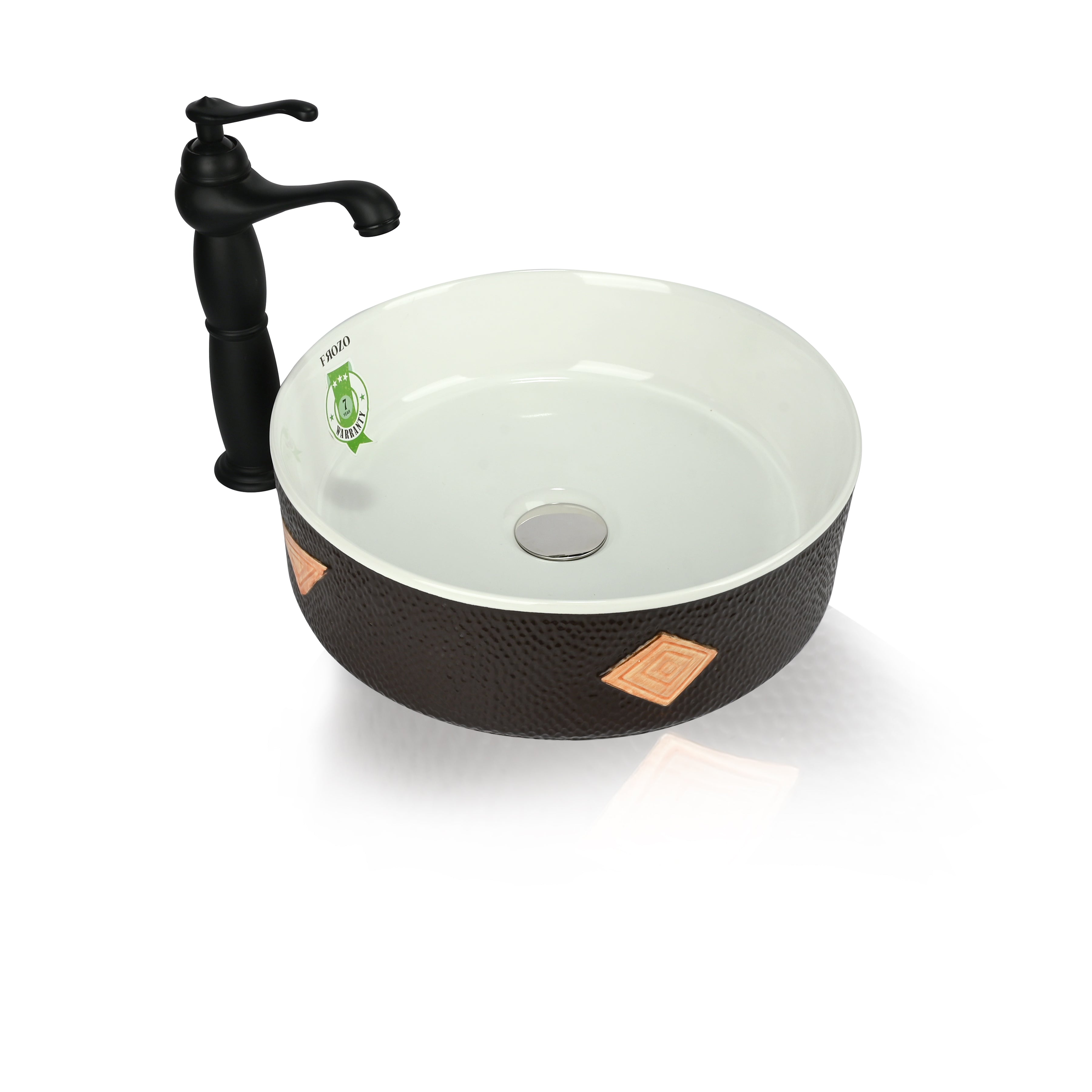 FROZO Table Top Premium Designer Ceramic Wash Basin(112) FOrb-112 Table Top Basin (Multicolor)