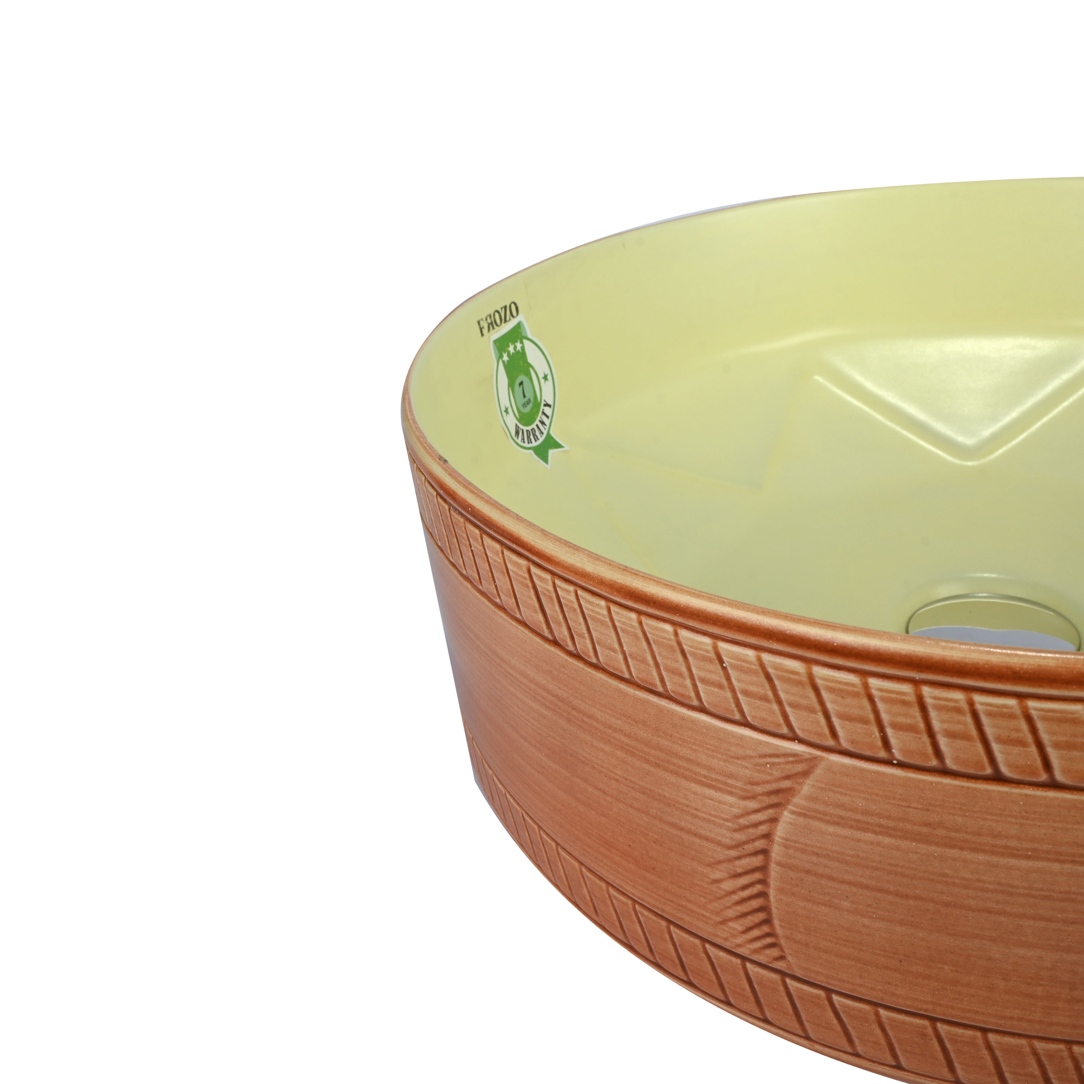 FROZO Table Top Premium Designer Ceramic iVory Wash Basin(102) Forac-102 Table Top Basin (Multicolor)