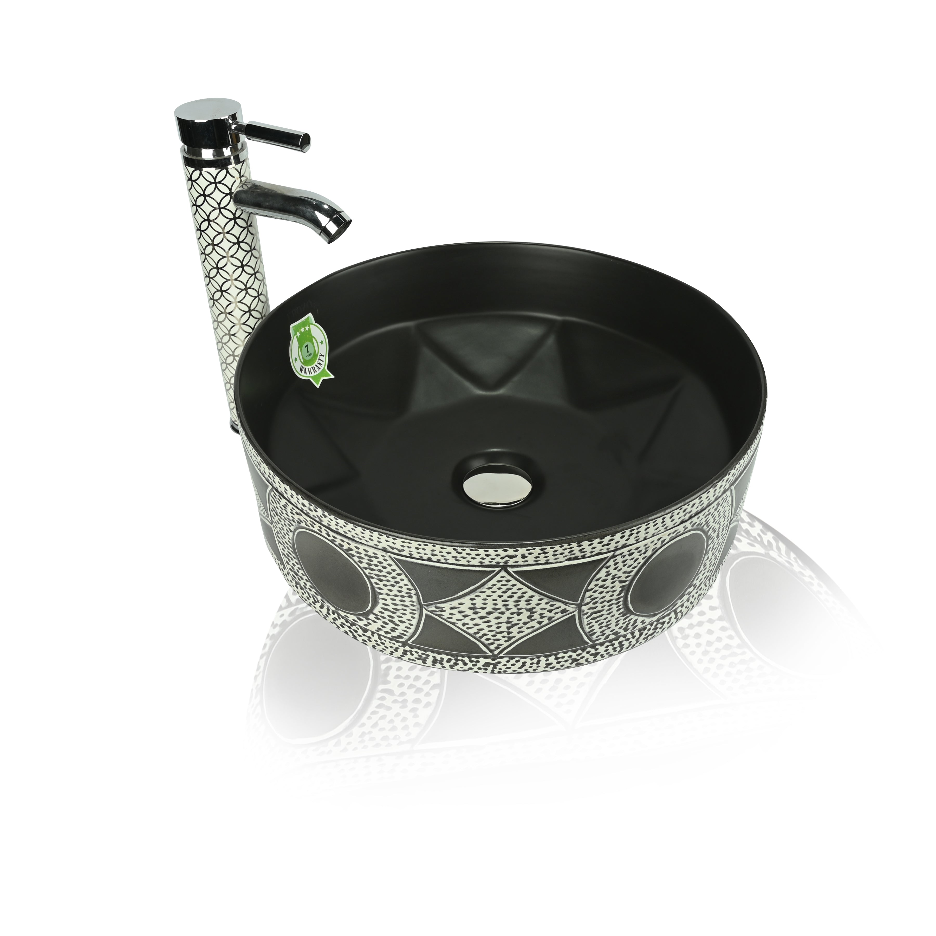 FROZO Table Top Premium Designer Ceramic Round Star Wash Basin(108) Forac-108 Table Top Basin (Multicolor)