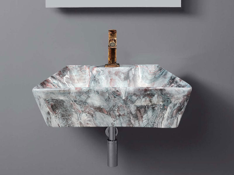 Delta 2 in 1 Table Top & Wall Hung Designer Wash Basin(M16) with Waste Pipe & Coupling set (16*12*5)(25) Wall Hung Basin(Multicolor)