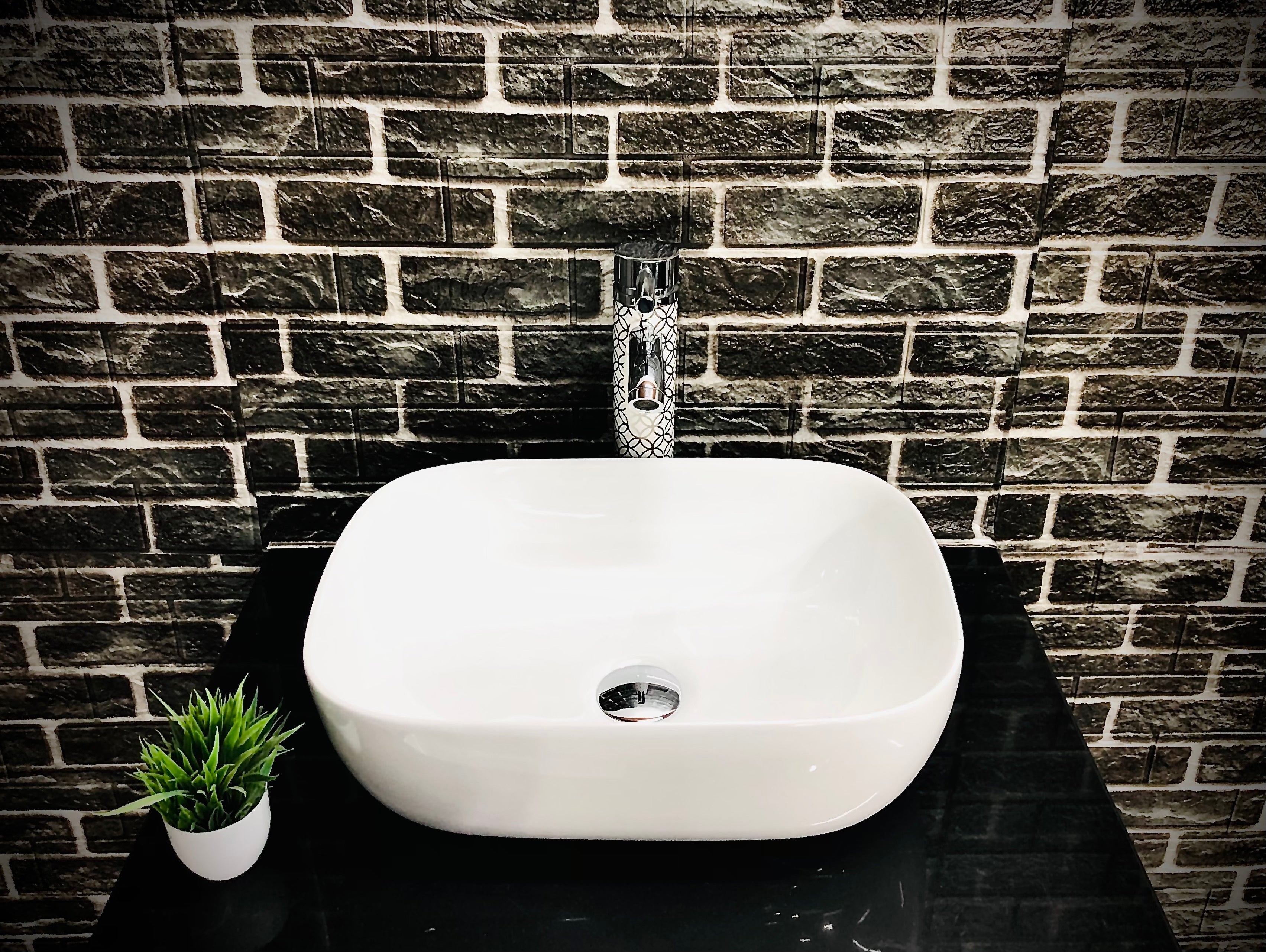 Delta Premium Ceramic Wash(White) with Waste Pipe & Coupling set RJ-WHITE Table Top Basin (WHITE)