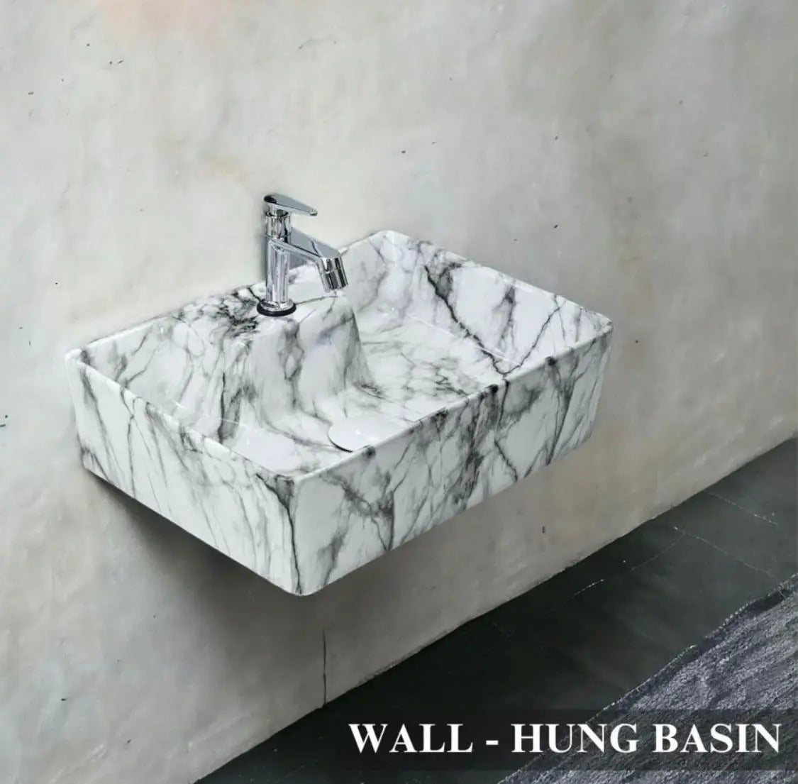 DELTA 2 in 1 Table Top & Wall Hung Designer Wash Basin(M04) with Waste Pipe & Coupling set (16*12*5)(04) Wall Hung Basin (Multicolor)