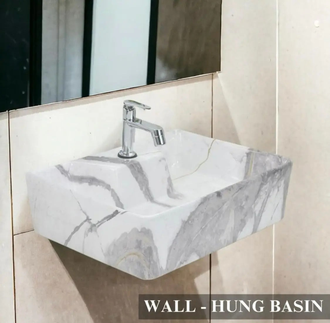 DELTA 2 in 1 Table Top & Wall Hung Designer Wash Basin(M07) with Waste Pipe & Coupling set (16*12*5)(07) Wall Hung Basin(Multicolor)