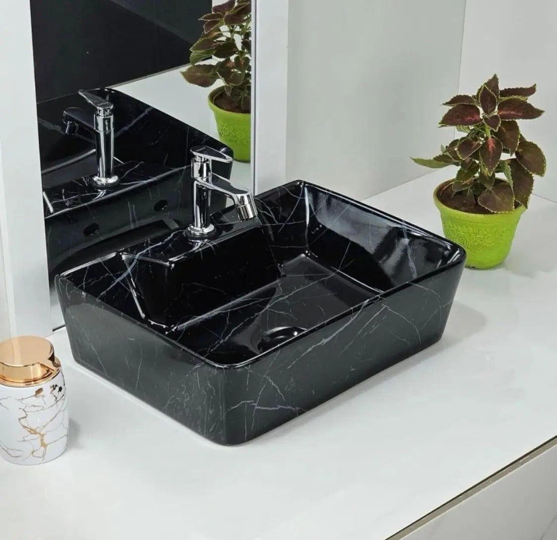 DELTA 2 in 1 Table Top & Wall Hung Designer Wash Basin(M25) with Waste Pipe & Coupling set (16*12*5)(25) Wall Hung Basin(Multicolor)