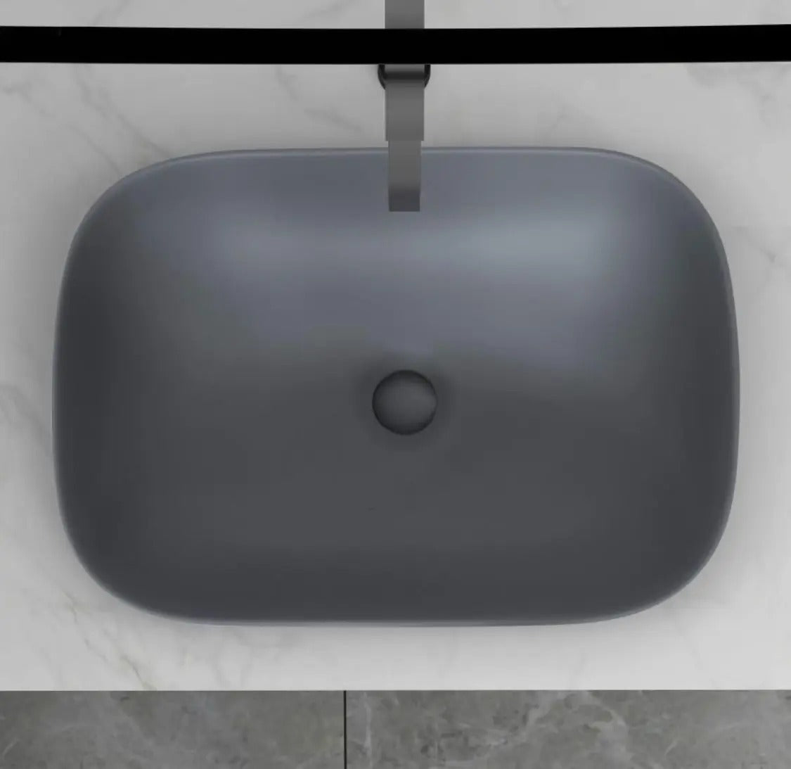 DELTA Table Top Designer Wash Basin (Grey Matt) with Waste Pipe & Coupling set (18*13*5)(Grey Matt) Wall Hung Basin(Multicolor)