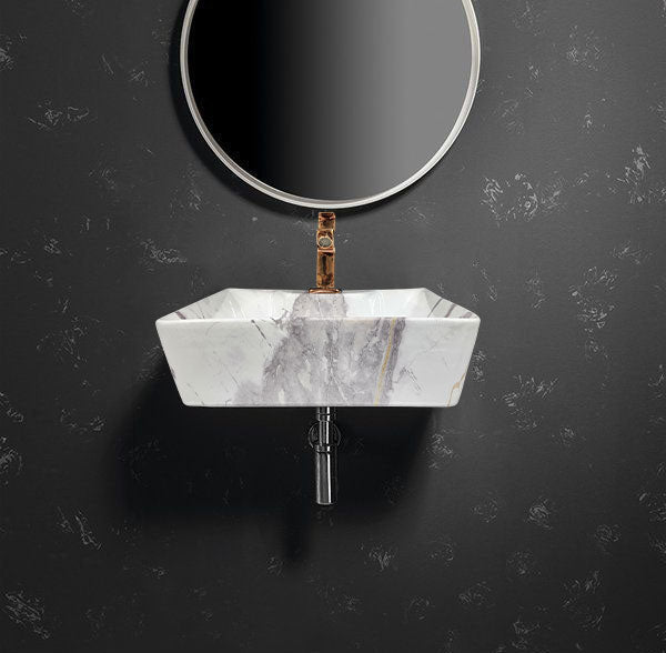 Delta 2 in 1 Table Top & Wall Hung Designer Wash Basin(M07) with Waste Pipe & Coupling set (16*12*5)(25) Wall Hung Basin(Multicolor)