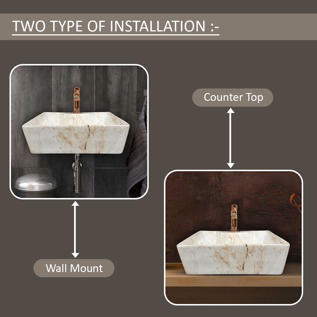 Delta 2 in 1 Table Top & Wall Hung Designer Wash Basin(M95) with Waste Pipe & Coupling set (16*12*5)(25) Wall Hung Basin(Multicolor)