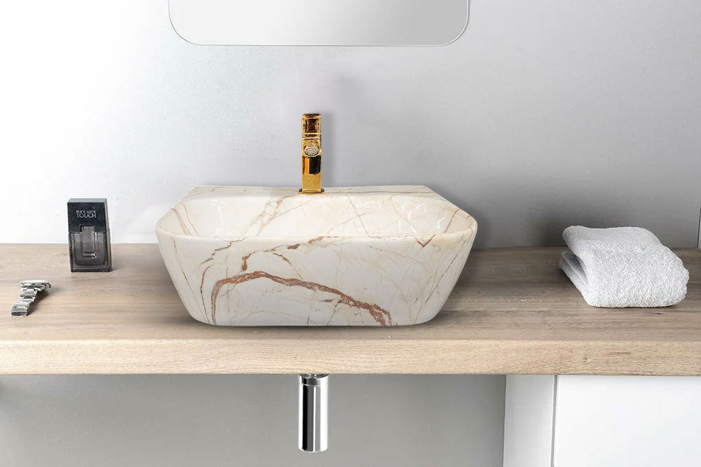 Delta 2 in 1 Table Top & Wall Hung Designer Wash Basin(M09) DD2 with Waste Pipe & Coupling set (16*12*5)(25) Wall Hung Basin(Multicolor)