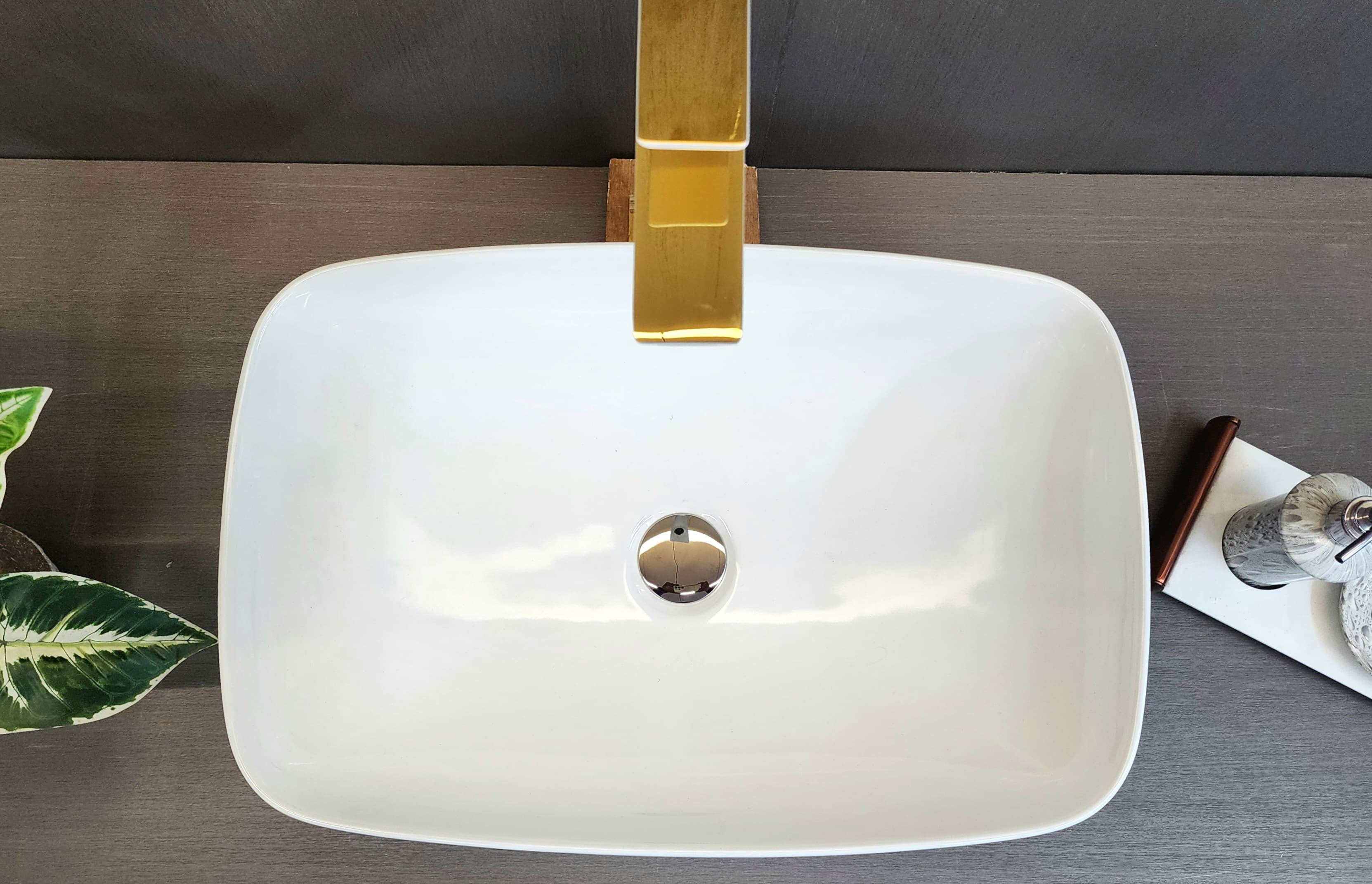Delta Premium Designer Ceramic Wash Basin(White)with Waste Pipe & Coupling set (21*14*5)(White) Table Top Basin (White)