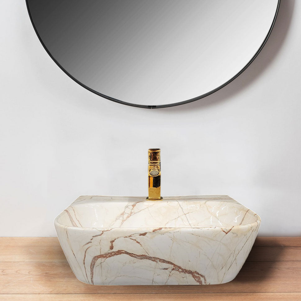 Delta 2 in 1 Table Top & Wall Hung Designer Wash Basin(M09) DD2 with Waste Pipe & Coupling set (16*12*5)(25) Wall Hung Basin(Multicolor)