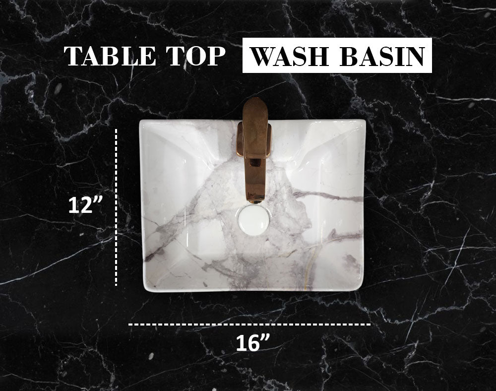 Delta 2 in 1 Table Top & Wall Hung Designer Wash Basin(M07) with Waste Pipe & Coupling set (16*12*5)(25) Wall Hung Basin(Multicolor)