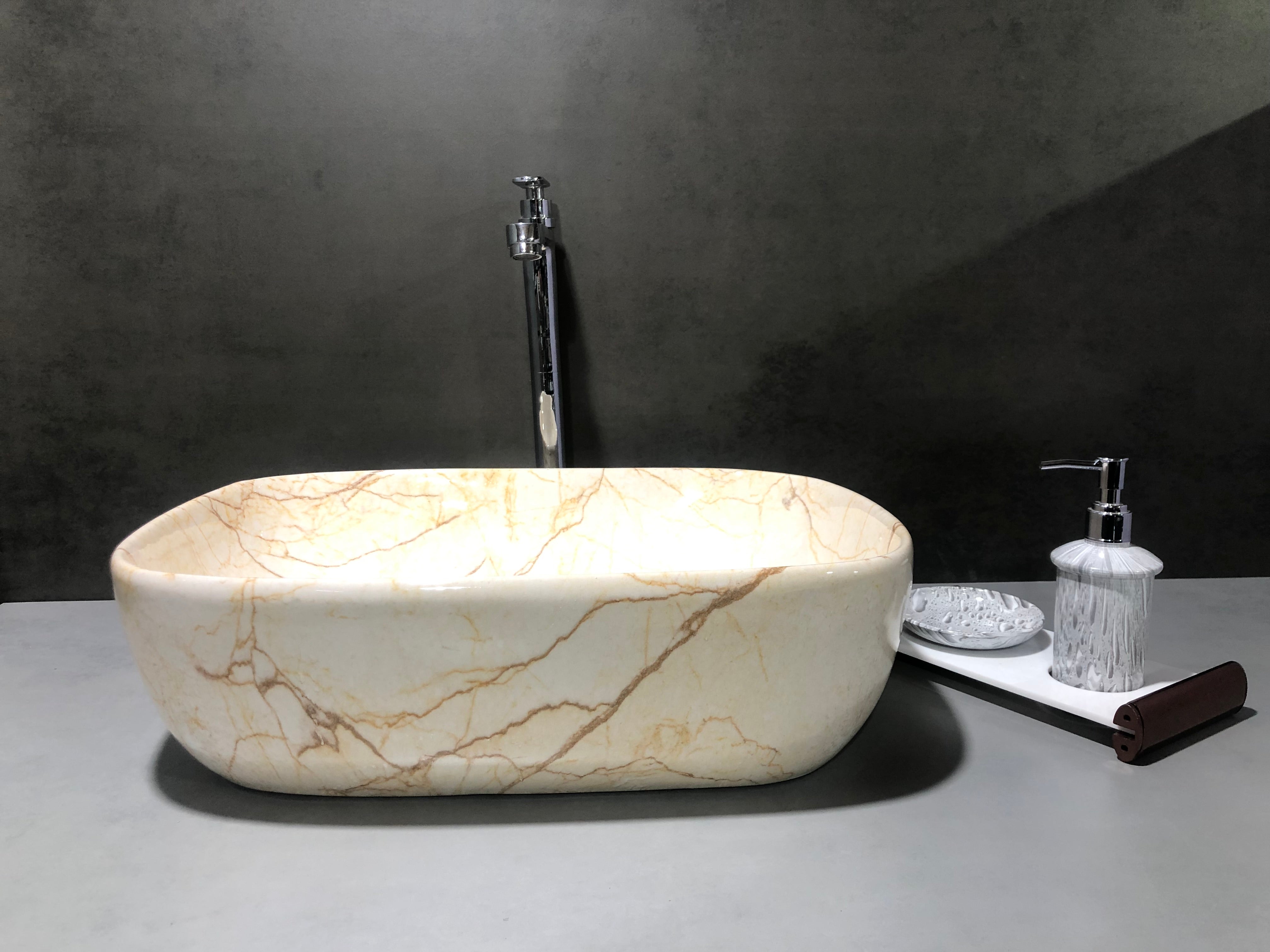 DELTA Table Top Premium Designer Ceramic Wash Basin(0040) (18x13x5)(0040) Table Top Basin (White)