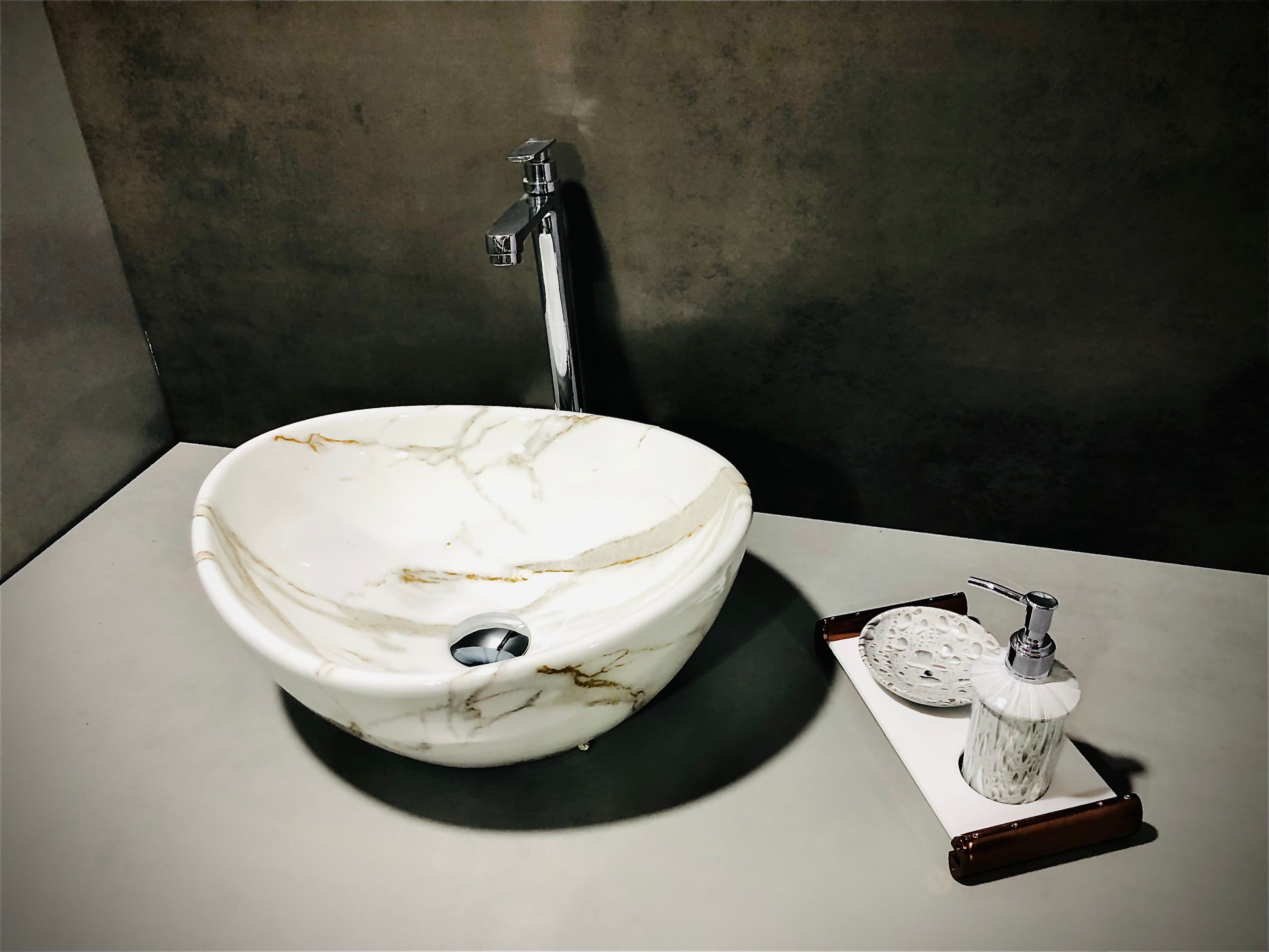 DELTA Premium Designer Ceramic Wash Basin(GJ0034)with Waste Pipe & Coupling set (0034)(17x13.5x6) Table Top Basin (White)