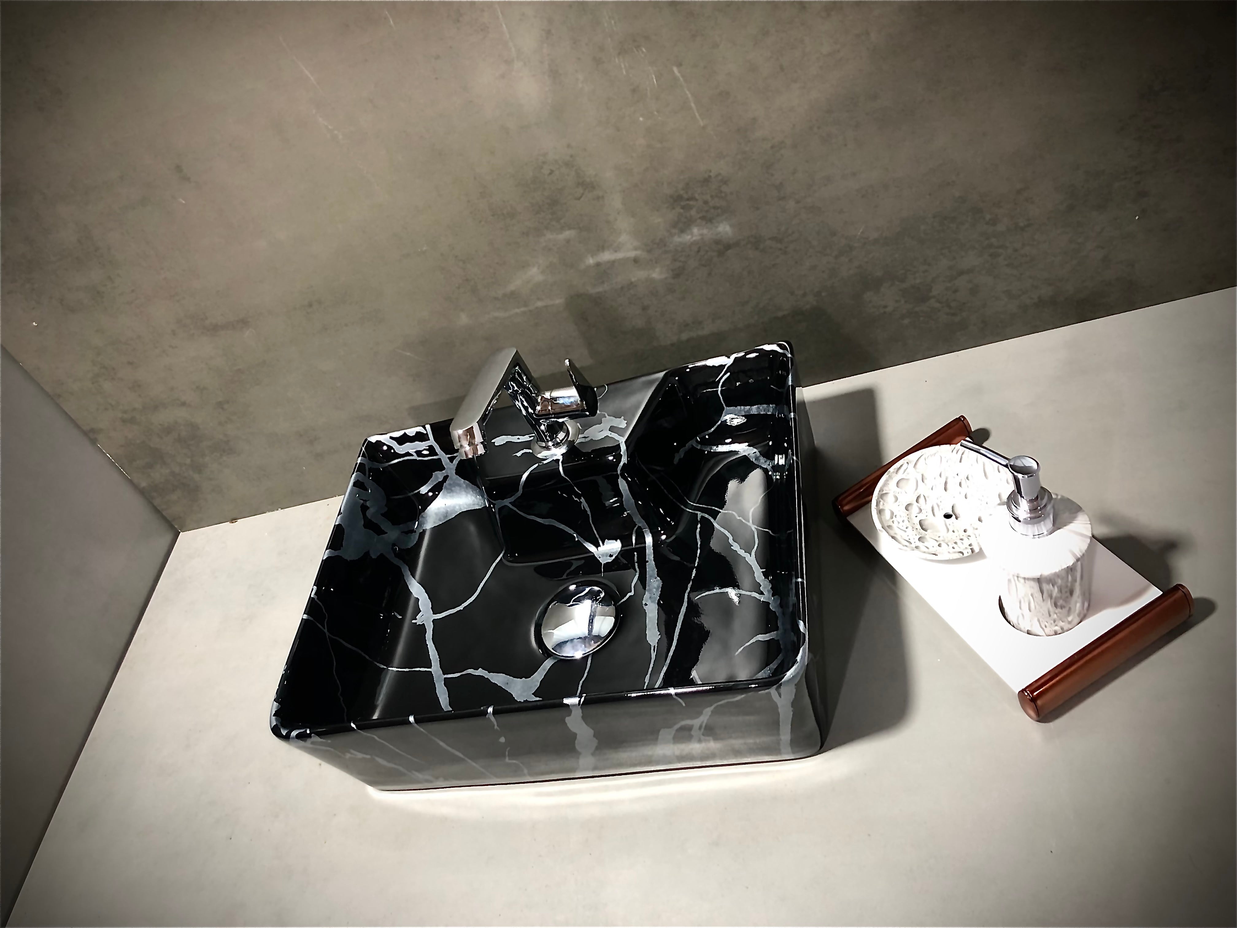 DELTA 2 in 1 Table Top & Wall Hung Designer Wash Basin with Waste Pipe & Coupling set (16*12*5)(M25) Wall Hung Basin (White, Black)