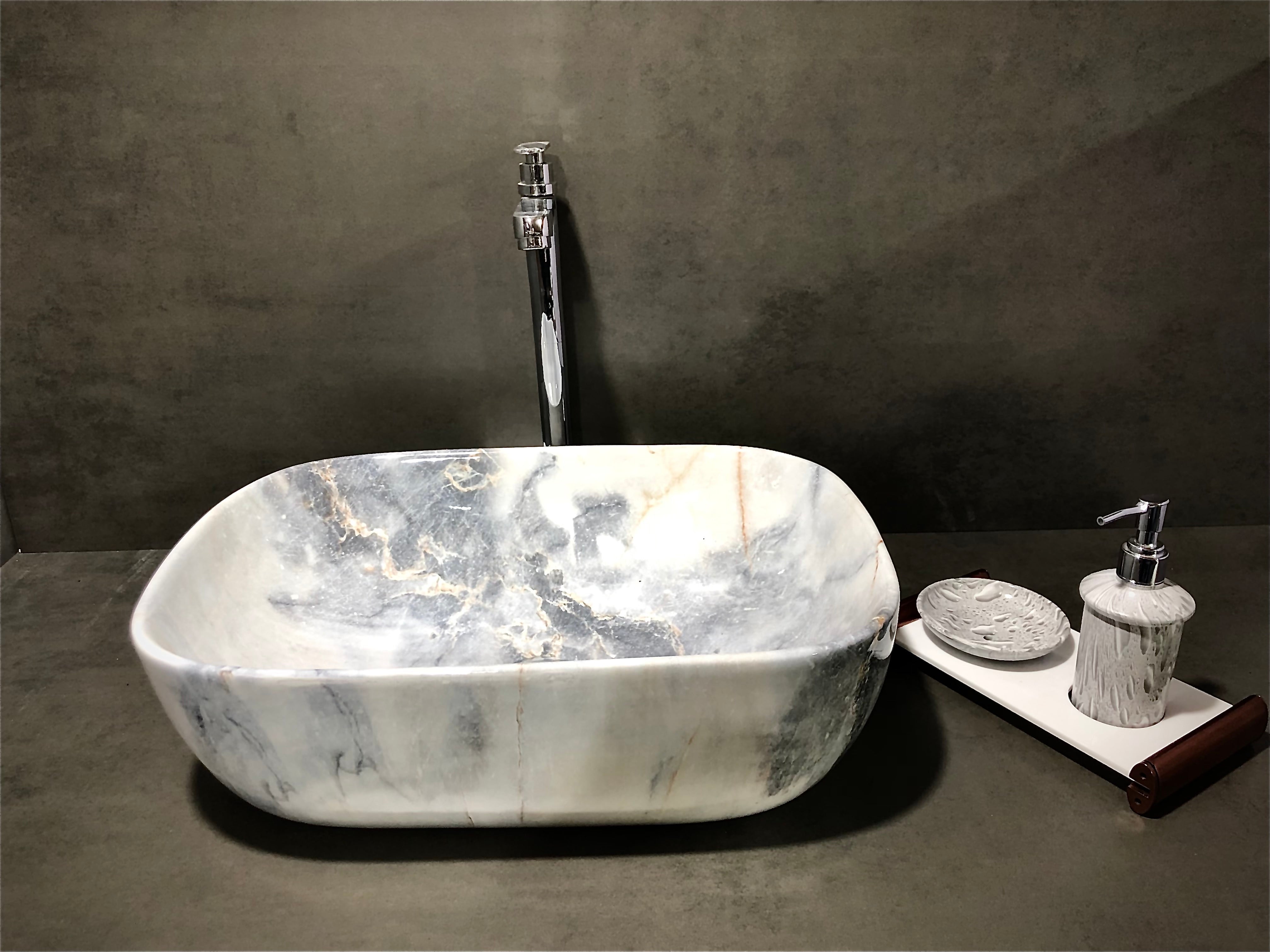 DELTA Premium Designer Ceramic Wash Basin(M49) with Waste Pipe & Coupling Set (18*13*5)(M49) Table Top Basin (White)