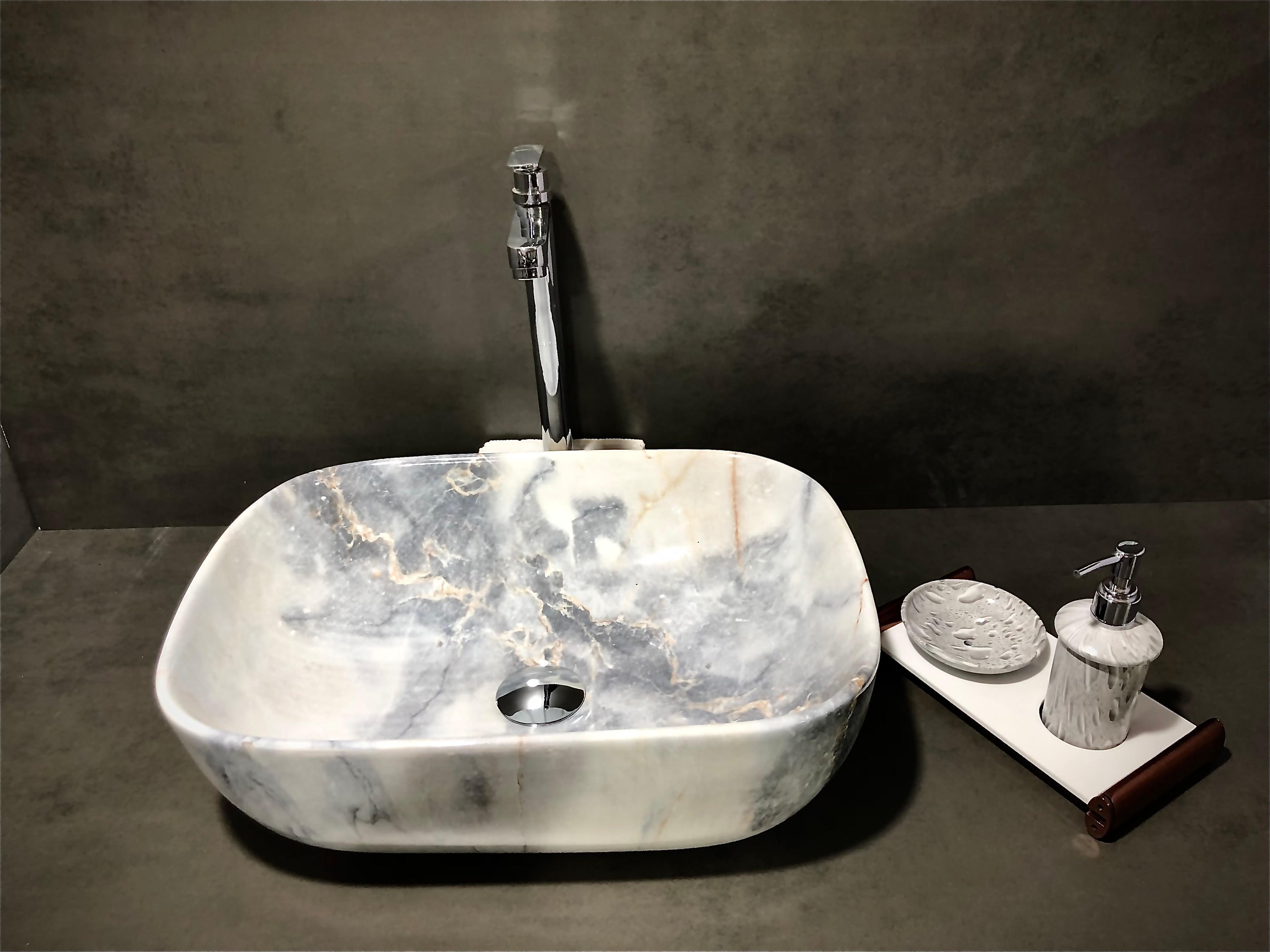 DELTA Premium Designer Ceramic Wash Basin(M49) with Waste Pipe & Coupling Set (18*13*5)(M49) Table Top Basin (White)