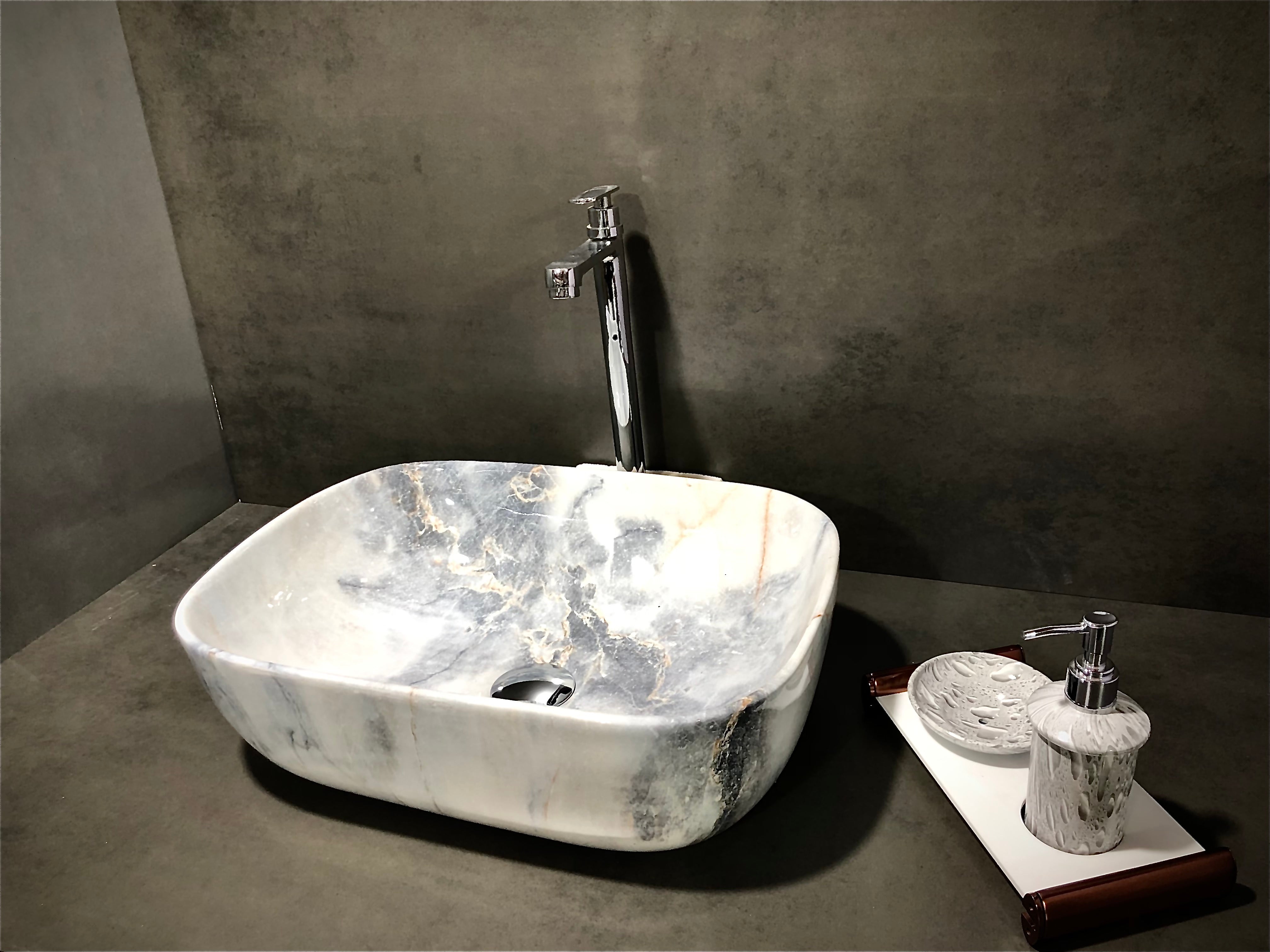 DELTA Premium Designer Ceramic Wash Basin(M49) with Waste Pipe & Coupling Set (18*13*5)(M49) Table Top Basin (White)