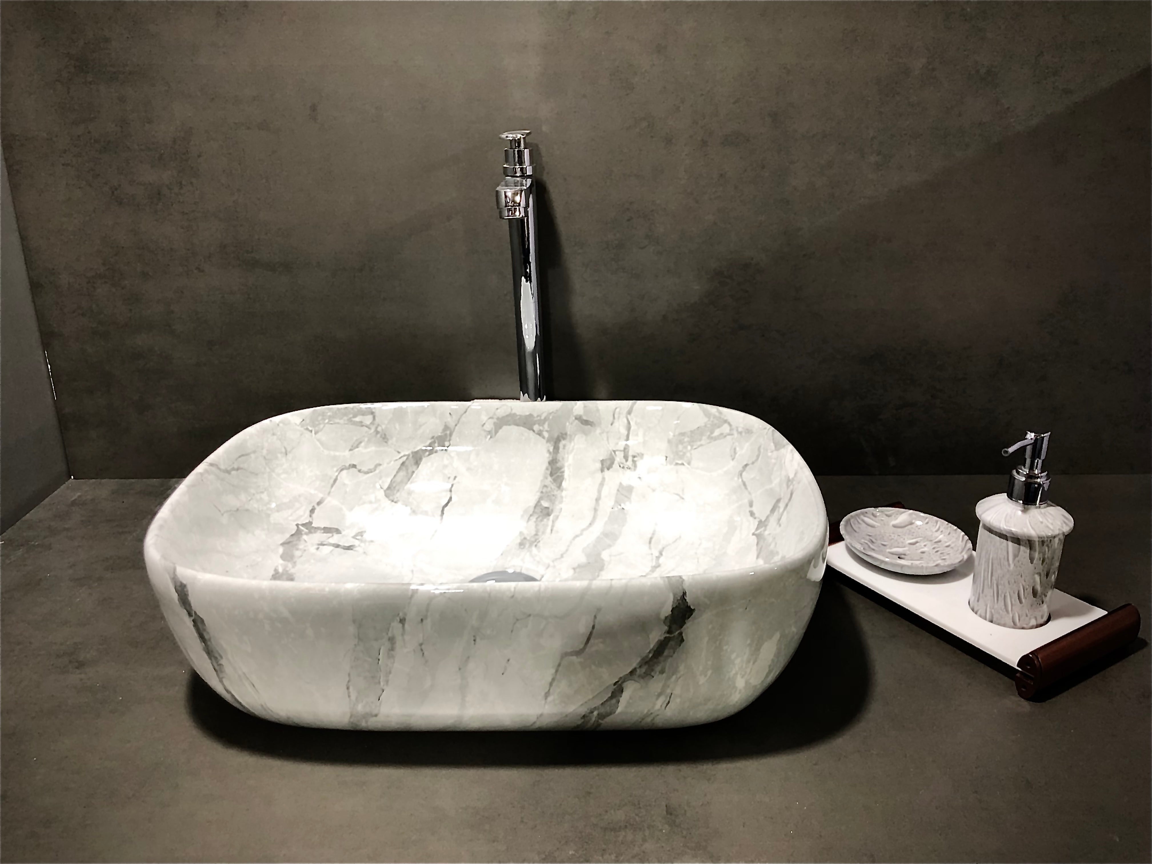 DELTA Premium Designer Ceramic Wash Basin(08) with Waste Pipe & Coupling set Designer Wash Basin(0008) Table Top Basin (White & Gray)
