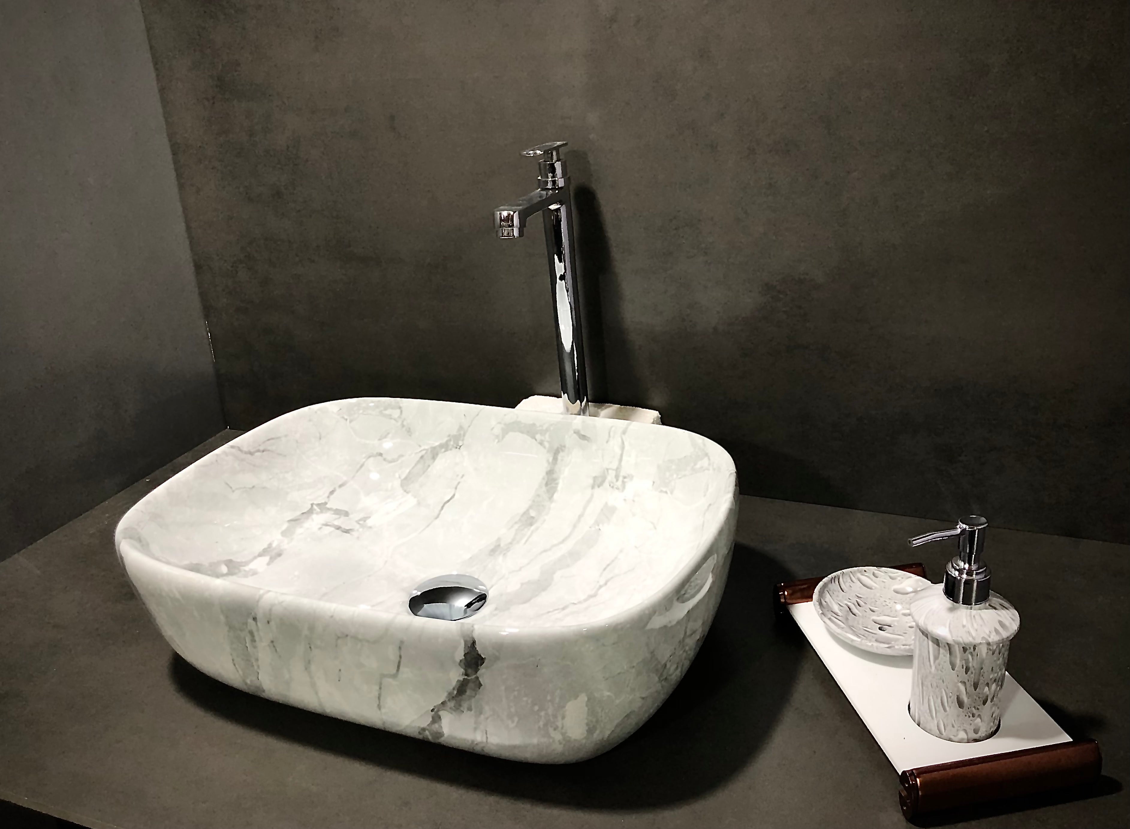 DELTA Premium Designer Ceramic Wash Basin(08) with Waste Pipe & Coupling set Designer Wash Basin(0008) Table Top Basin (White & Gray)