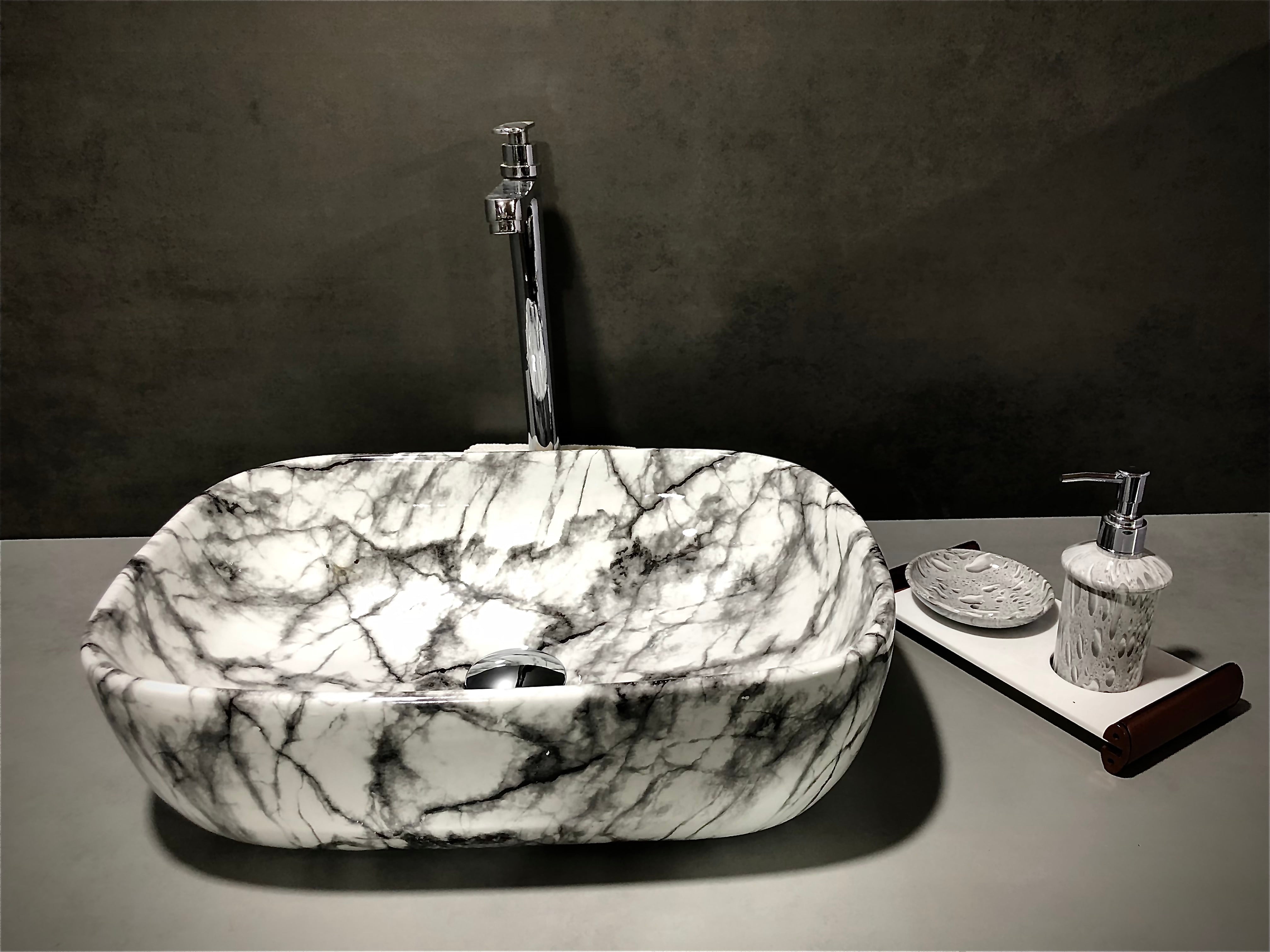 DELTA Table Top Premium Designer Ceramic Wash Basin(M04)with Waste Pipe & Coupling set Designer Wash Basin RJ-1004 Table Top Basin (White)