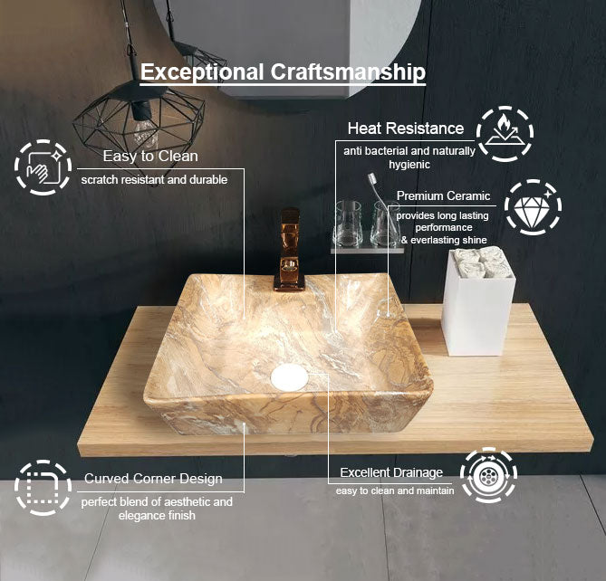 Delta 2 in 1 Table Top & Wall Hung Designer Wash Basin(M18) with Waste Pipe & Coupling set (16*12*5)(25) Wall Hung Basin(Multicolor)