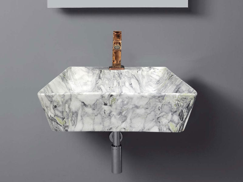 Delta 2 in 1 Table Top & Wall Hung Designer Wash Basin(M41) with Waste Pipe & Coupling set (16*12*5)(25) Wall Hung Basin(Multicolor)