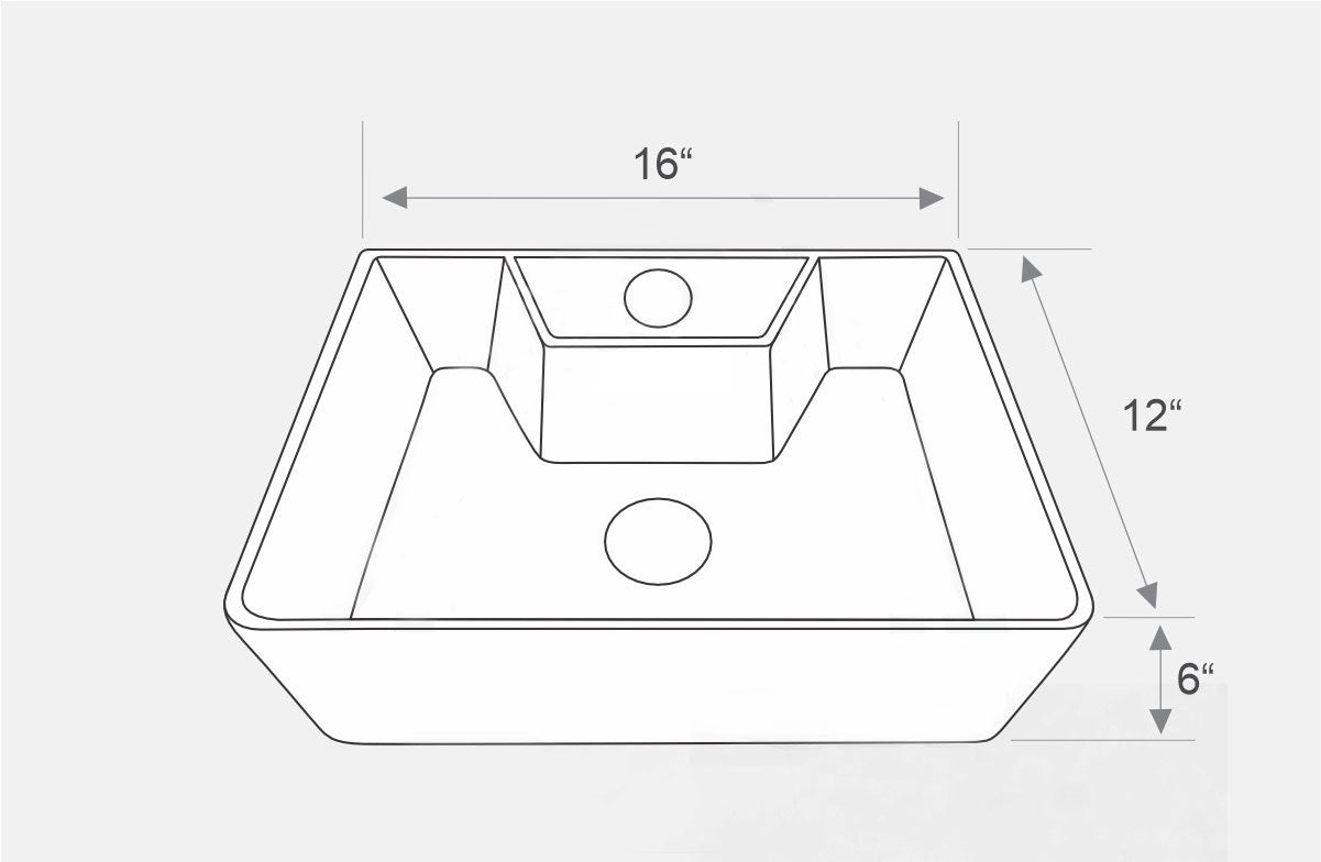 Delta 2 in 1 Table Top & Wall Mount Ceramic Wash Basin White(16*12*5) Wall Hung Basin (White)