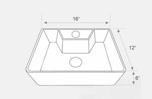 Delta 2 in 1 Table Top & Wall Mount Ceramic Wash Basin White(16*12*5) Wall Hung Basin (White)