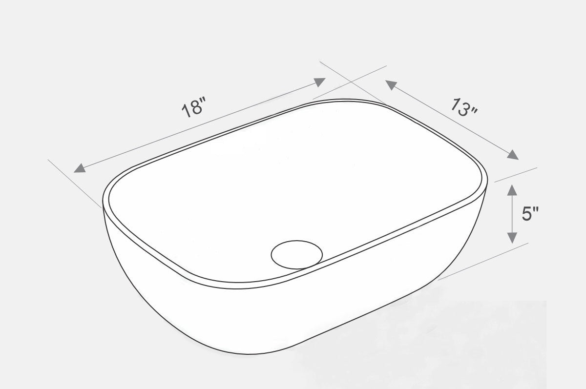 DELTA Premium Designer Ceramic Wash Basin(M01) (18x13x6)(M1001) Table Top Basin