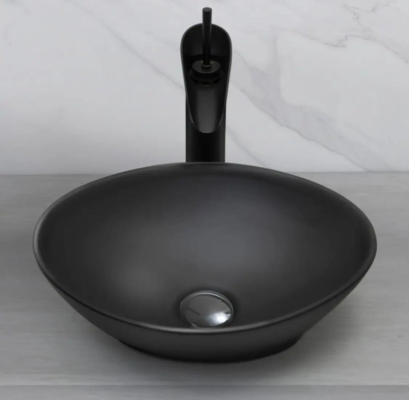 DELTA Table Top Designer Wash Basin(Black Matt) with Waste Pipe & Coupling set (17*13*5)(Black Matt) Wall Hung Basin(Multicolor)