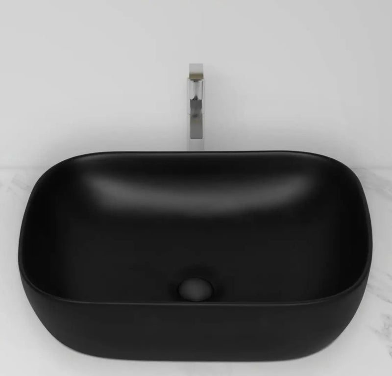 DELTA Table Top Designer Wash Basin(Black Matt) with Waste Pipe & Coupling set (18*13*5)(Black Matt) Wall Hung Basin(Multicolor)