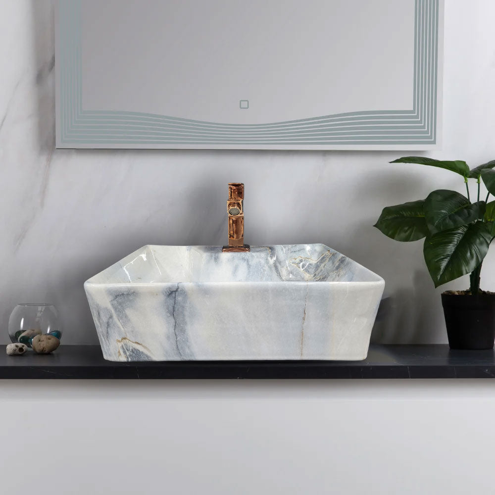 Delta 2 in 1 Table Top & Wall Hung Designer Wash Basin(M49) with Waste Pipe & Coupling set (16*12*5)(25) Wall Hung Basin(Multicolor)