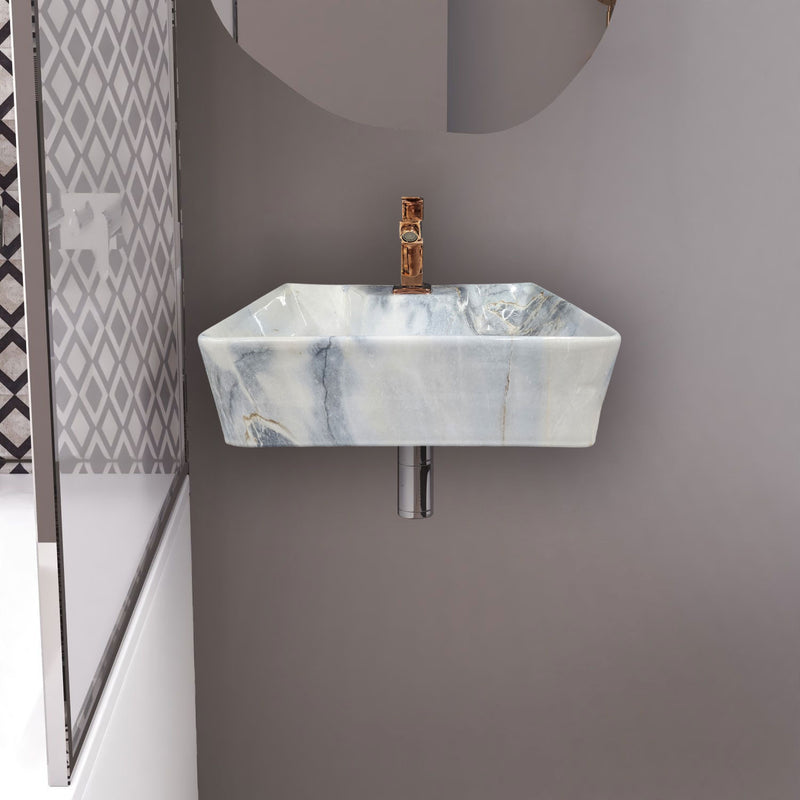 Delta 2 in 1 Table Top & Wall Hung Designer Wash Basin(M49) with Waste Pipe & Coupling set (16*12*5)(25) Wall Hung Basin(Multicolor)