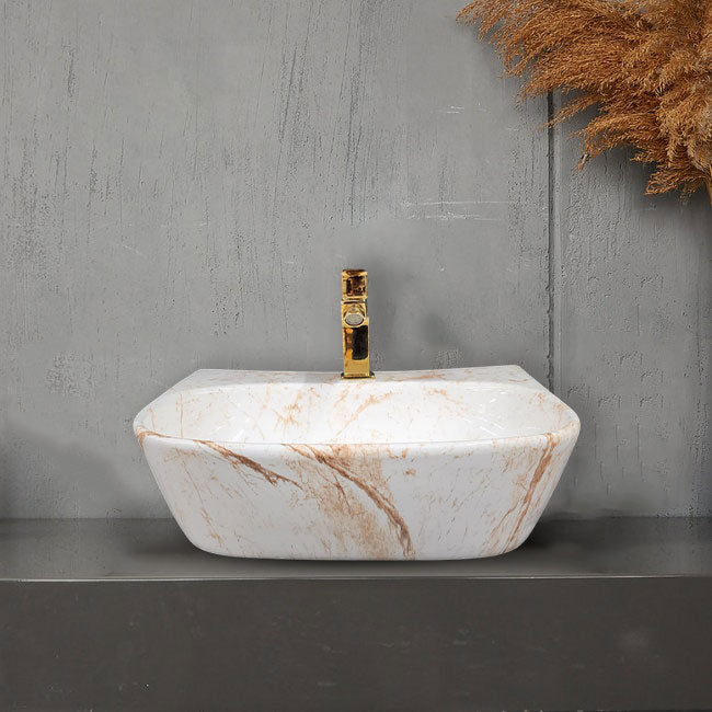 Delta 2 in 1 Table Top & Wall Hung Designer Wash Basin(M10) DD2 with Waste Pipe & Coupling set (16*12*5)(25) Wall Hung Basin(Multicolor)