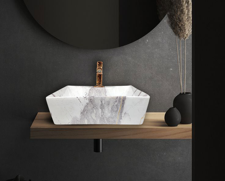 Delta 2 in 1 Table Top & Wall Hung Designer Wash Basin(M07) with Waste Pipe & Coupling set (16*12*5)(25) Wall Hung Basin(Multicolor)