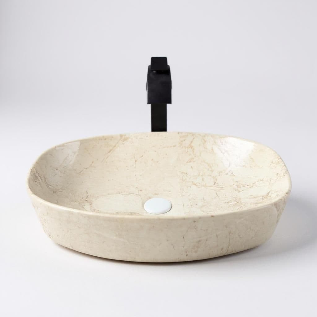 DELTA Premium Designer Ceramic Wash basin Finish (M95) (24x15x5) Table Top Basin (Multicolor)