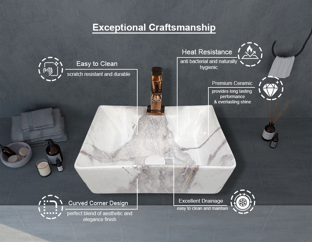 Delta 2 in 1 Table Top & Wall Hung Designer Wash Basin(M07) with Waste Pipe & Coupling set (16*12*5)(25) Wall Hung Basin(Multicolor)