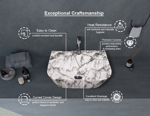 Delta 2 in 1 Table Top & Wall Hung Designer Wash Basin(M04)DD2 with Waste Pipe & Coupling set (16*12*5)(25) Wall Hung Basin(Multicolor)