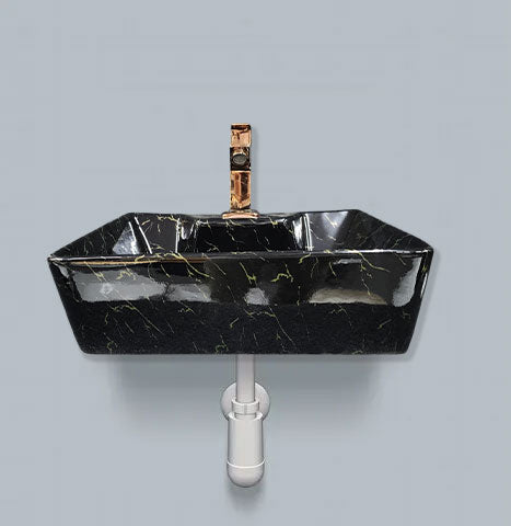 Delta 2 in 1 Table Top & Wall Hung Designer Wash Basin(M27) with Waste Pipe & Coupling set (16*12*5)(25) Wall Hung Basin(Multicolor)