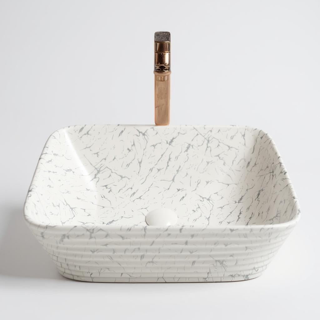 Delta Premium Designer Ceramic Wash basin Matt Finish (M03-Matt) (20x15x5)(M03-Matt) Table Top Basin (Multicolor)