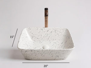 Delta Premium Designer Ceramic Wash basin Matt Finish (M03-Matt) (20x15x5)(M03-Matt) Table Top Basin (Multicolor)