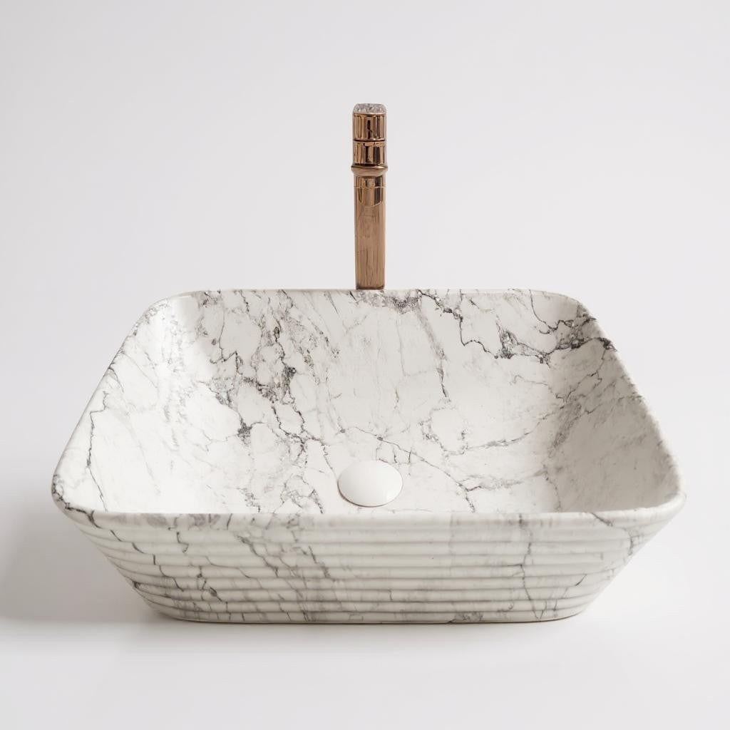 Delta Premium Designer Ceramic Wash basin Matt Finish Bruno (M05-Matt) (20x15x5)(M05-Matt) Table Top Basin (Multicolor)