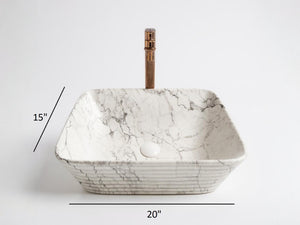 Delta Premium Designer Ceramic Wash basin Matt Finish Bruno (M05-Matt) (20x15x5)(M05-Matt) Table Top Basin (Multicolor)