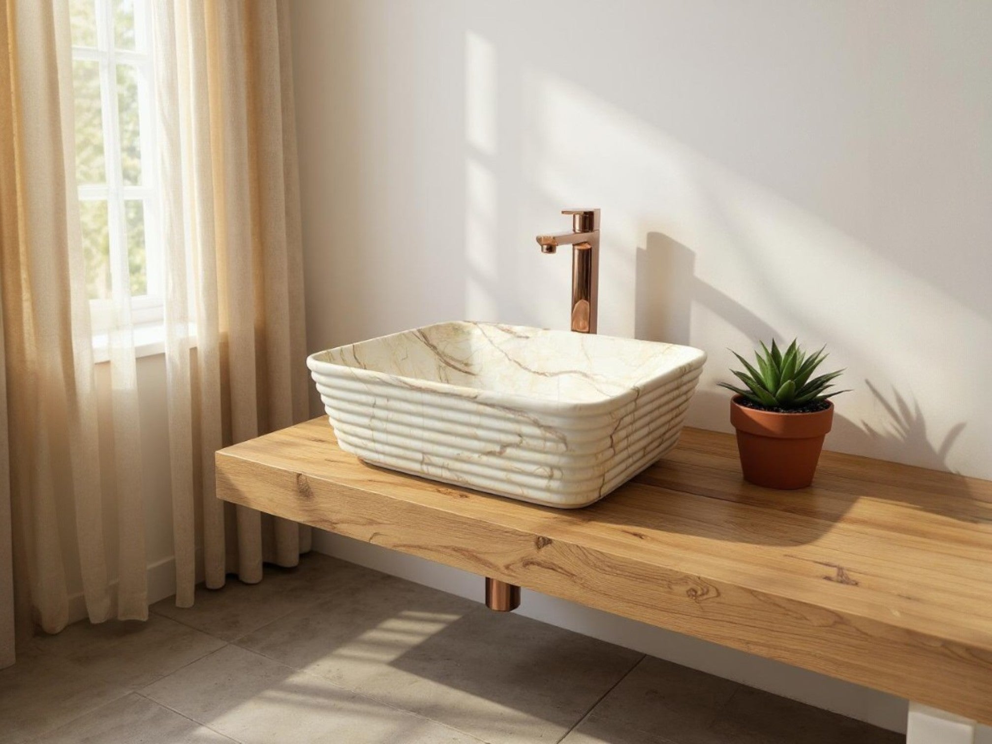 DELTA Premium Designer Ceramic Wash basin Matt Finish (M09-Matt) (20x15x5)(M09-Matt) Table Top Basin (Multicolor)