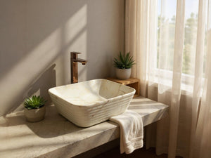 DELTA Premium Designer Ceramic Wash basin Matt Finish (M09-Matt) (20x15x5)(M09-Matt) Table Top Basin (Multicolor)